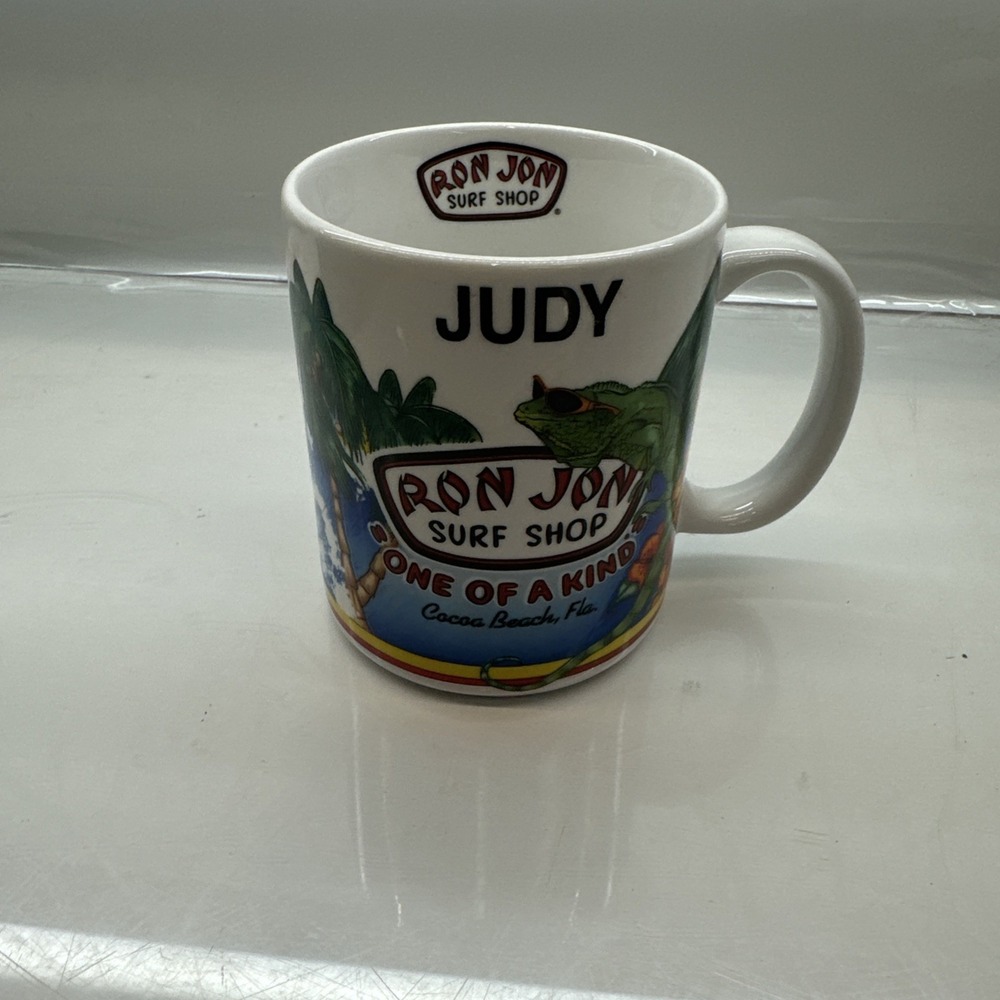 Ron Jon Surf Shop Cocoa Beach Florida JUDY Ceramic Surfer Coffee Mug  10 Oz 🏄